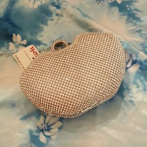 Brand New . Studded Bling Clutch 💎 Silver